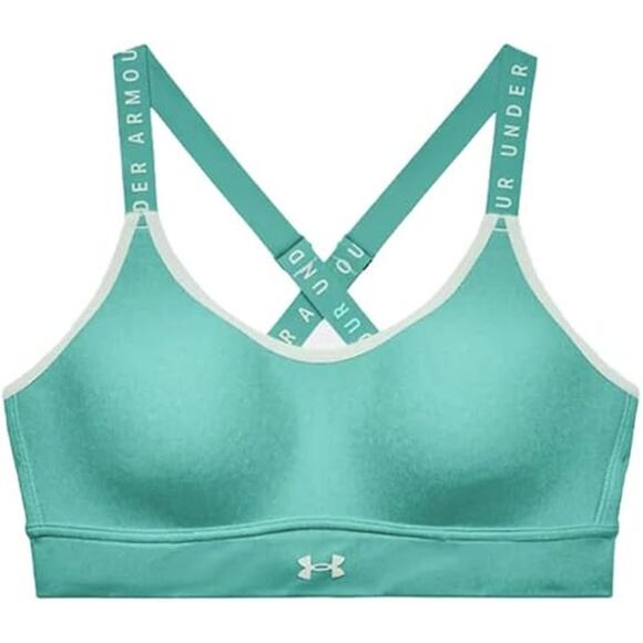 Under Armour Women's Infinity Mid Impact Bra-LIGHT GREEN -X-SMALL-NWT-C175 - Picture 3 of 4